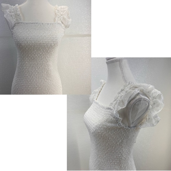 NWT Midi Dresses for Women - Backless Dress Square Neck Stretchy Ruched Fabric S - Picture 15 of 17